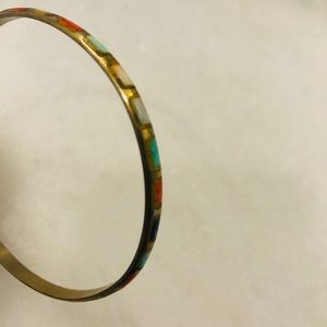 Inlaid Stone Gold Bracelet